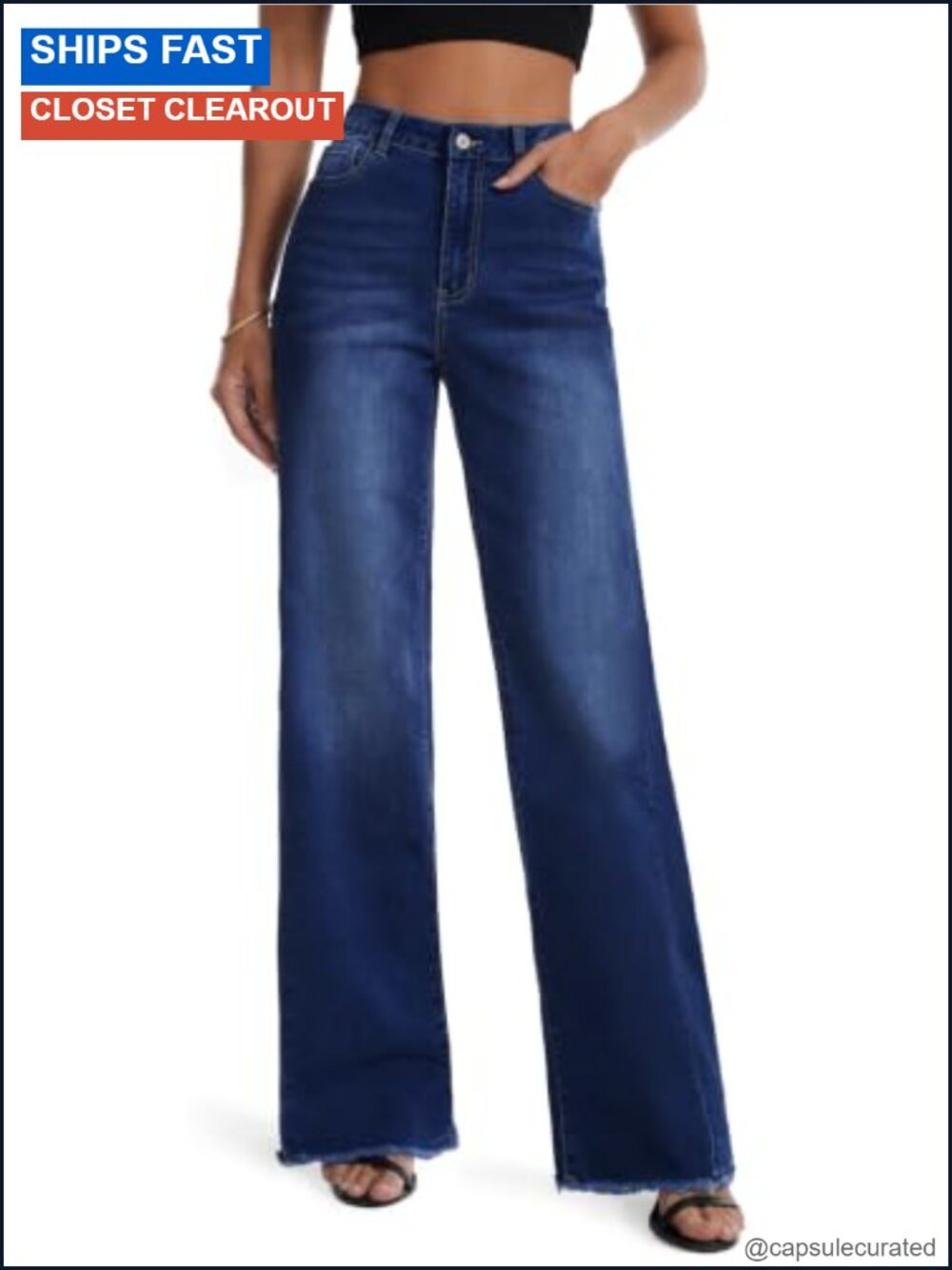 Tall Women's Wide Leg Jeans 32 34 36 Inseam Stretchy Denim Pants